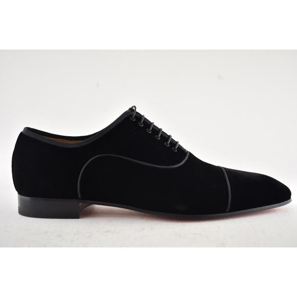 Christian Louboutin Men Greggo Orlato Flat Black Velvet Oxford Dress Loafer 41 8 main image 8